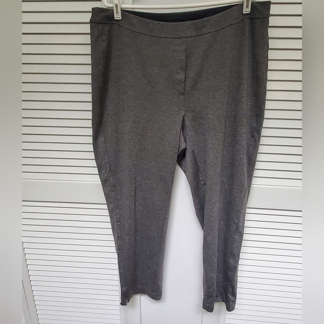 J.Jill Wearever Xl Gray Black Marled Trousers Pants Euc